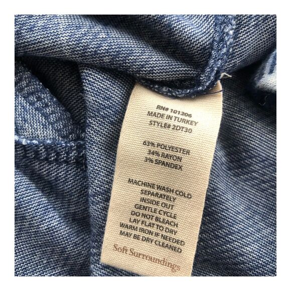 Soft Surroundings Plaid Oversized Long Line Super Soft Navy Gray Shacket Top Med - Picture 10 of 12